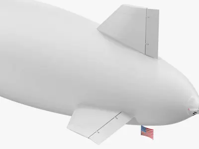 Blimp Airship Generic Rigged 3D model