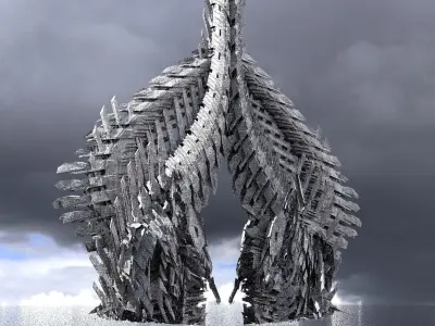 Dreadnaught Ship Wreck Spine 5 3D model