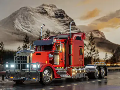 Kenworth W900 truck 3D model