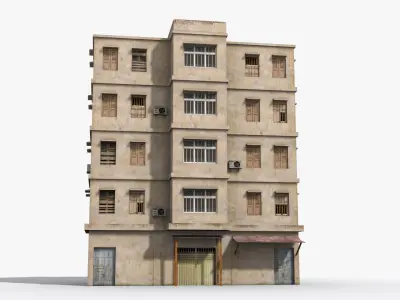 Arab Middle East Building x4 Low-poly 3D model