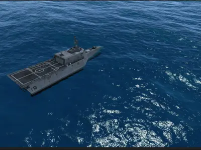 Combat ship LCS-2 Low-poly 3D model