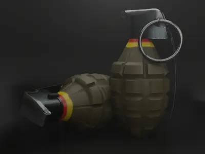 grenade game ready asset Low-poly 3D model