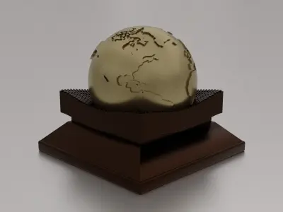 Earth Gravity Globe with Stand Free 3D print model