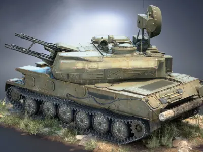 ZSU-23-4 Shilka Game Ready Low-poly 3D model