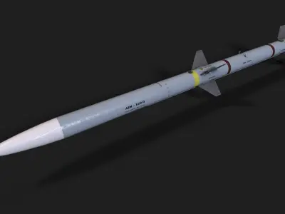 aim120 air to air missile Low-poly 3D model