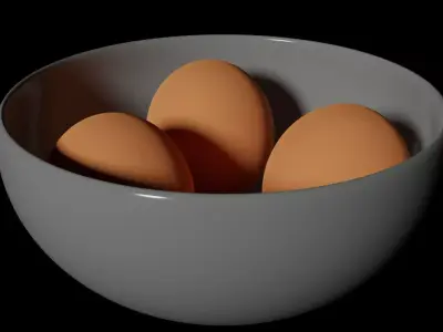Eggs and bowl Free low-poly 3D model