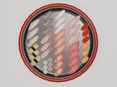Premium Sushi Model Asset Low-poly 3D model