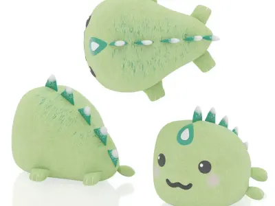 Green dinosaur toy 3D model