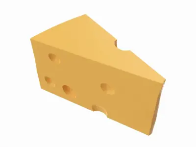 Piece of cheese triangular Free 3D model