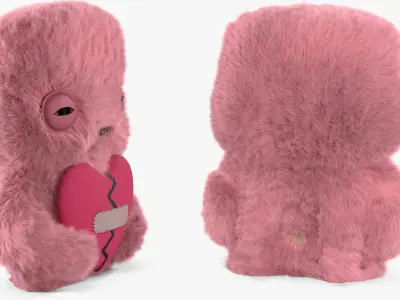 Fuggler Annoyed Alien Plush Pink Fur for Maya 3D model
