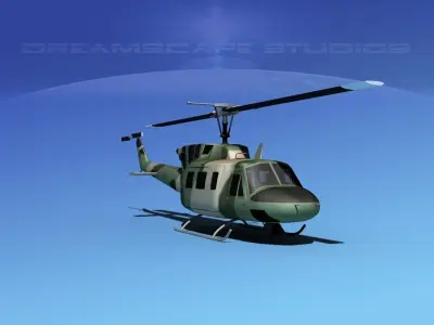 Bell UH-1N Army Forest Gunship 3D model