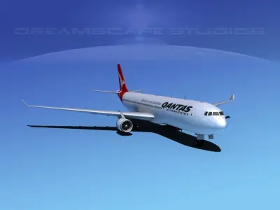 Airbus A330-300 Qantas 3D model