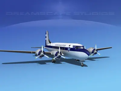 Douglas DC-4 Icelandic Loftleidir 3D model