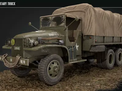 Military Truck gmc 353 World War 2 US truck  Low-poly 3D model