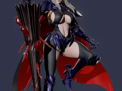 FateGrand Order  Artoria Lancer Alter Low-poly 3D model