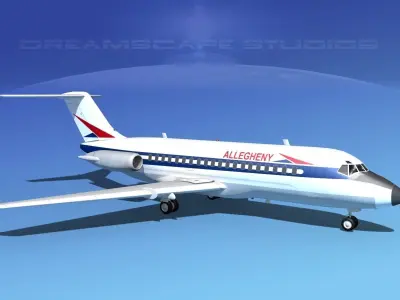 Douglas DC-9-20 Allegheny Airlines  3D model