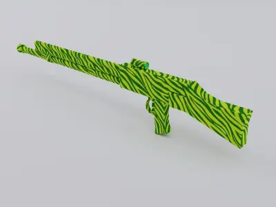 3d Rifle zebra Low-poly 3D model