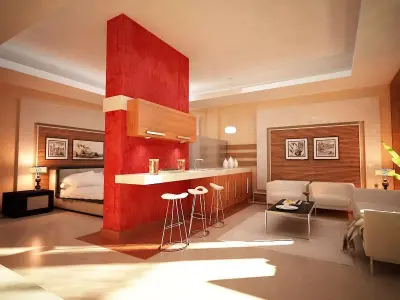 Modern studio Bedroom 3D model