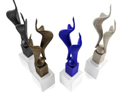 Cranes modern sculpture 3D model