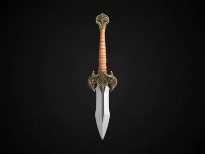 Stylized Hobbit Sword - Shirebite - Game Ready 3D model
