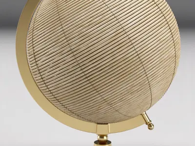 Rattan globe decorative object Free 3D model