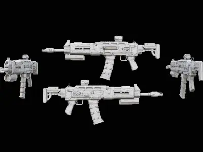 Sci-Fi Rifle - Minotaurus Low-poly 3D model