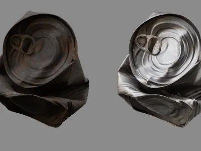 Crushed Food Can 07 3D model