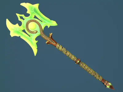 Snake poleaxe Low-poly 3D model