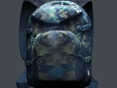 Backpack Camping Generic military human bag storqge baggage Low-poly 3D model