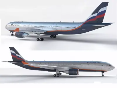 Airbus A330 Aeroflot 3D model