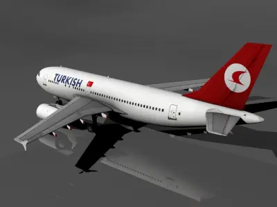 A310-300 Low Polygon  Low-poly 3D model