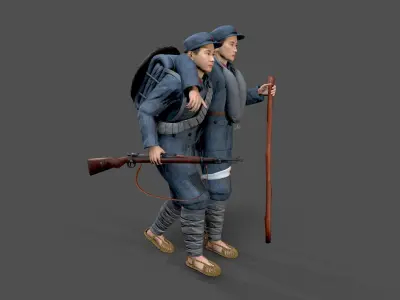 solider Low-poly 3D model