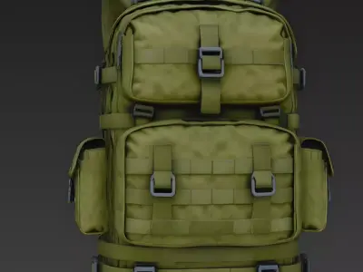 Tactical Military Backpack 3D Model Low-poly 3D model