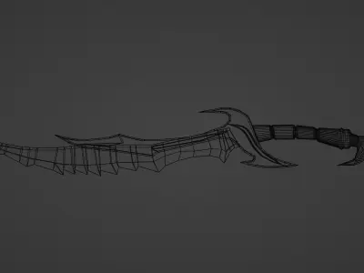 Low Poly Stylized Daedric Sword from Skyrim Free low-poly 3D model