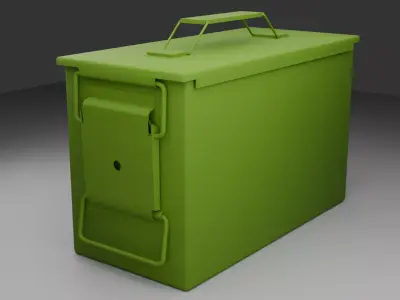 Military Ammunition Realistic Rusty Metal Ammo Box Game Asset Low-poly 3D model
