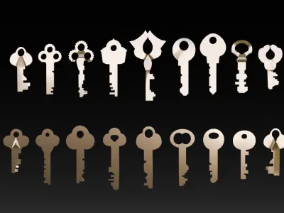 Keys Pack 3D Model Low-poly 3D model