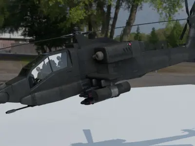 3D fighter helicopter Low-poly 3D model