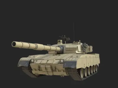 4 coatings of VT1A VT-1A MBT2000 Al-Khalid Main Battle Tank Low-poly 3D model