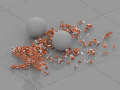 Houdini Brick Destruction Asset 3D model