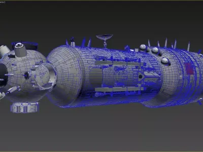 TianHeHao Space Station 3D model