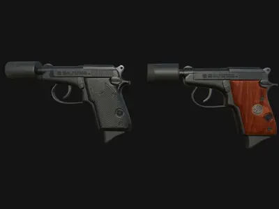 Mini pistol beretta A21 Low-poly 3D model