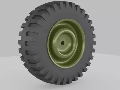 Printable Willys Jeep Wheel 3D print model