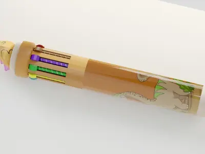 Multicolor Pen Low-poly 3D model