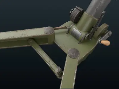 50mm 39M company mortar Hungary Low-poly 3D model