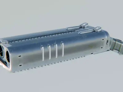 Dual Barrel SciFi Shotgun Low-poly 3D model