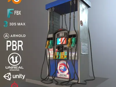 Gas Station Fuel Pump Screen Display Free low-poly 3D model