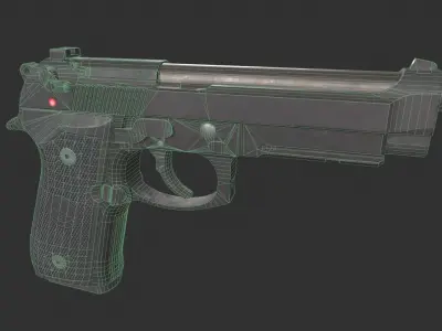 Beretta M9A1 Low-poly 3D model