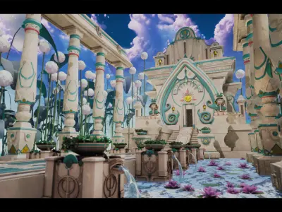 Stylized Ancient Temple Low-poly 3D model