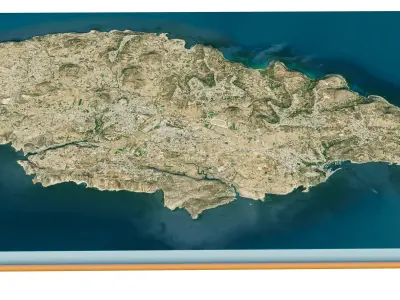 Gozo Island 3D model terrain Low-poly 3D model