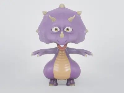 Triceratops DinoWoo Low-poly 3D model